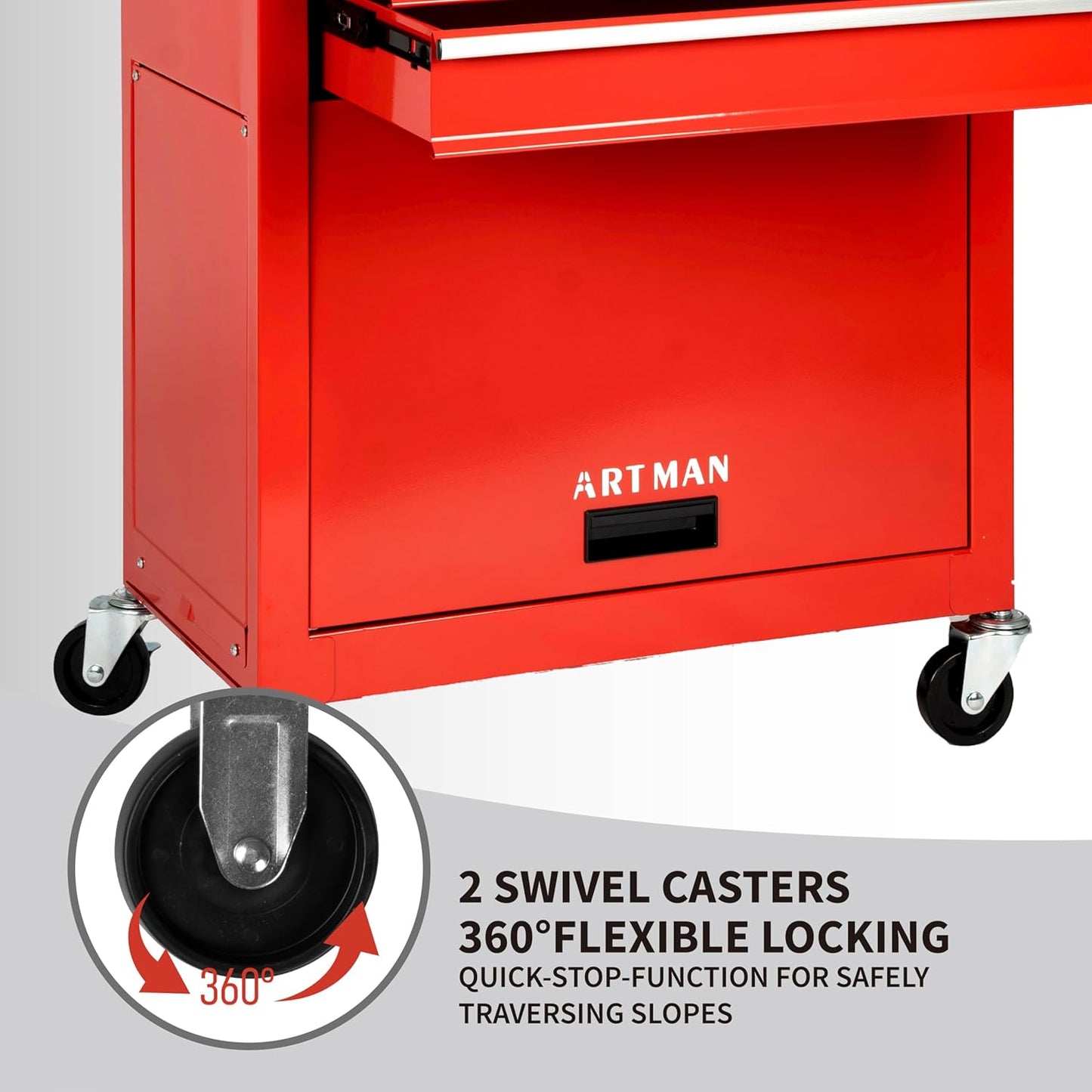 8-Drawer Rolling Tool Chest with Lockable Wheels, Sliding Drawers, Detachable Top & Adjustable Shelf – Heavy Duty Tool Storage Cabinet for Garage, Workshop & Home Organization