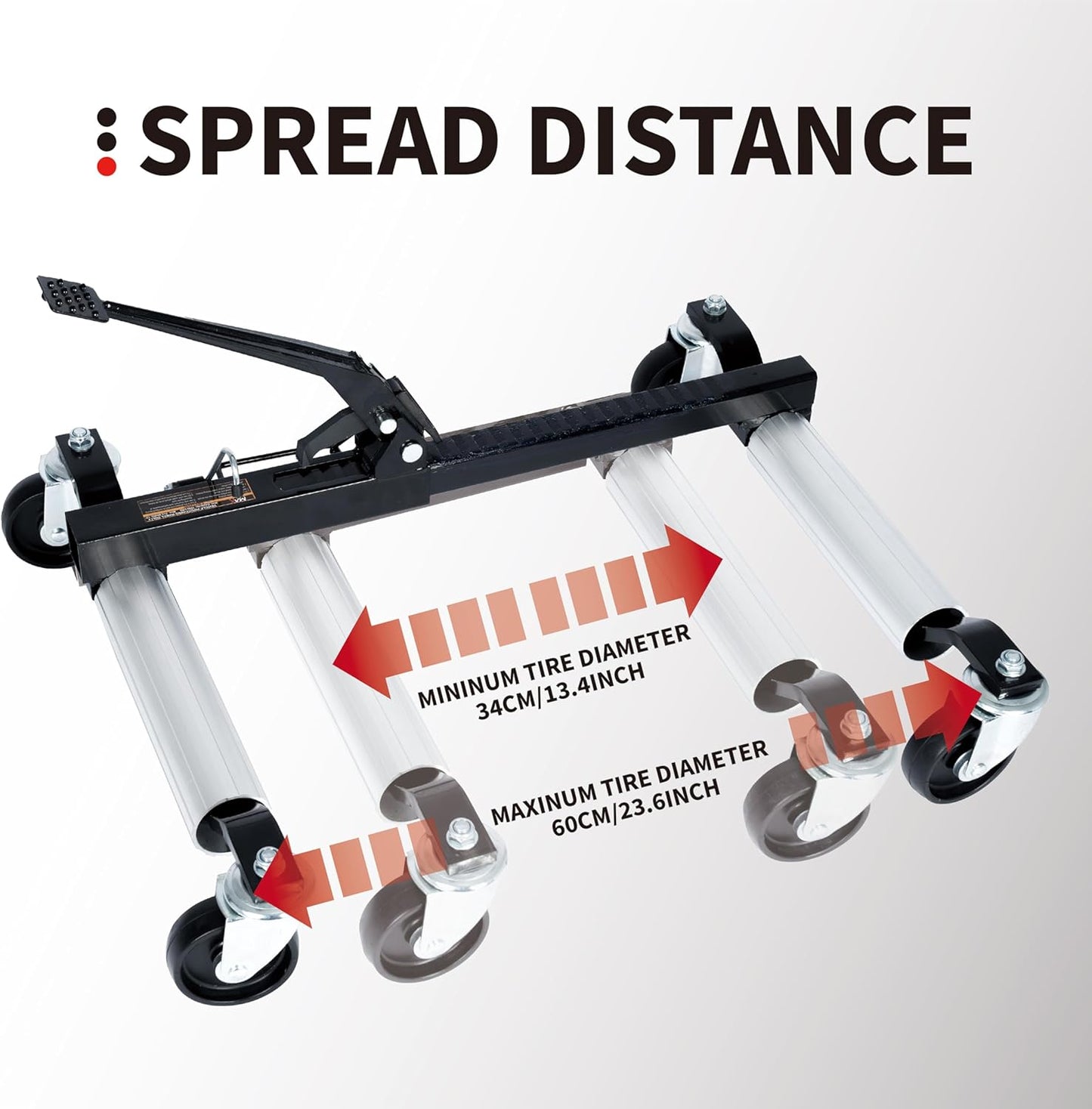 1500 lbs Vehicle Dolly Set of 2, Heavy Duty Mechanical Car Jack Dollies with Swivel Casters, Foot Pedal, and Easy Mobility for Auto Tire Repair, Vehicle Moving & Storage