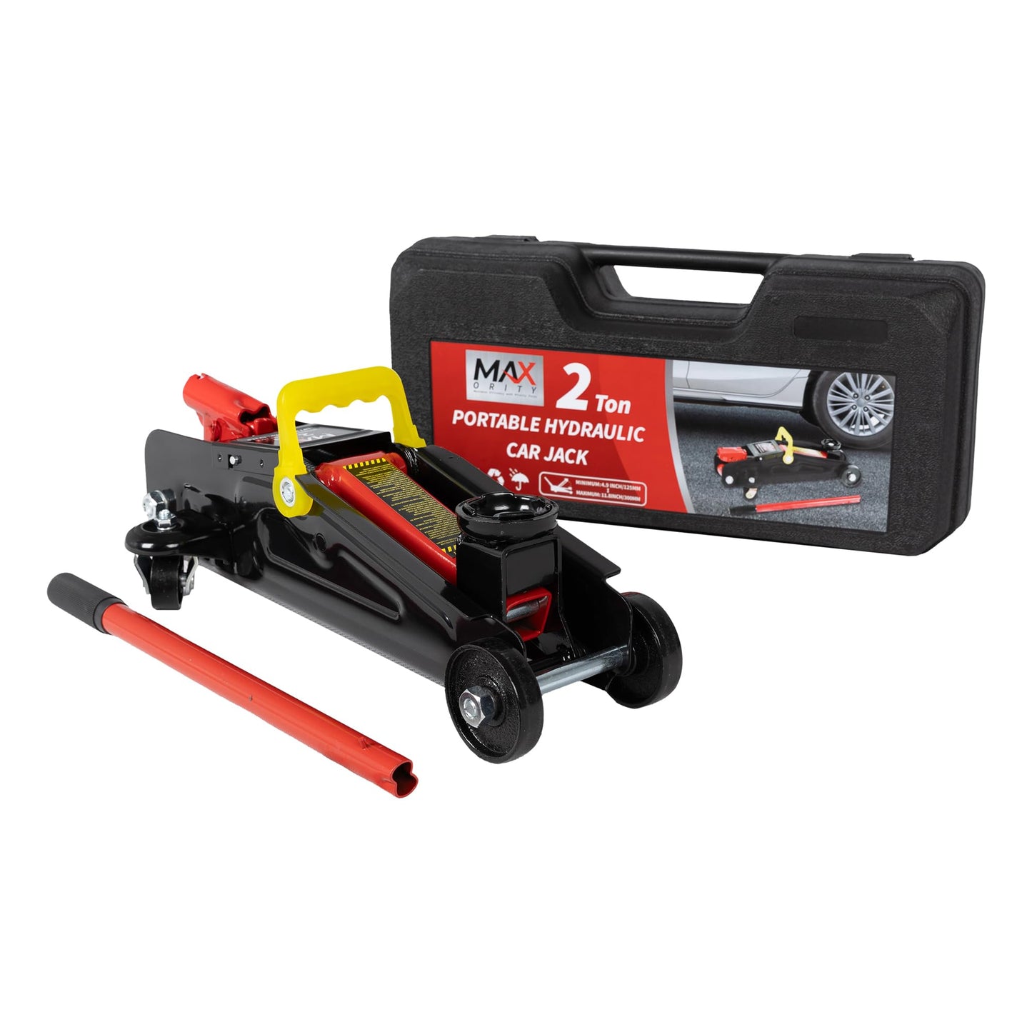 5-Ton (11000lbs) Low Profile Hydraulic Super Heavy-Duty Steel Floor Jack with Dual Pistons Quick Lift Pump, Home and Workshop Car Maintenance for Various Vehicles (Red, 5 Ton Low Profile)
