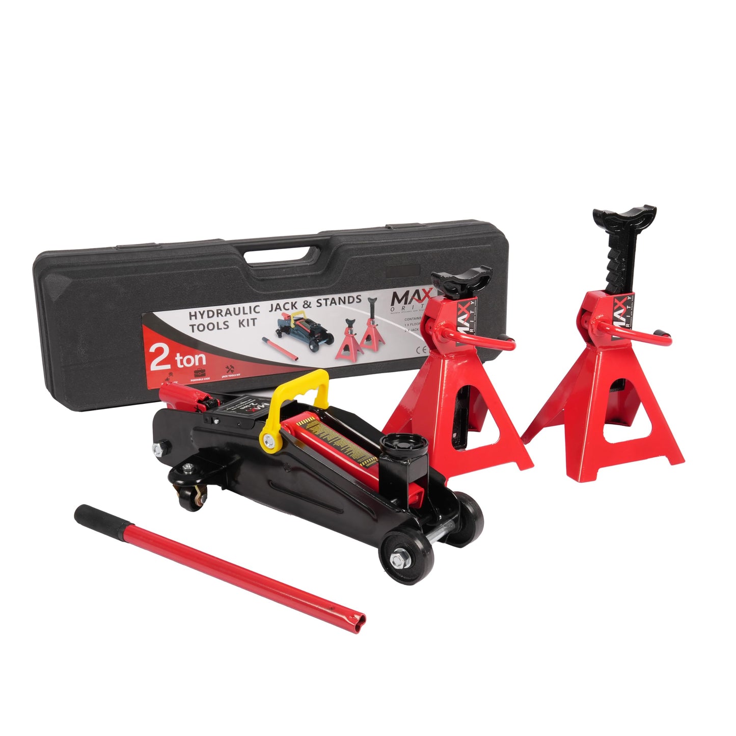 5-Ton (11000lbs) Low Profile Hydraulic Super Heavy-Duty Steel Floor Jack with Dual Pistons Quick Lift Pump, Home and Workshop Car Maintenance for Various Vehicles (Red, 5 Ton Low Profile)