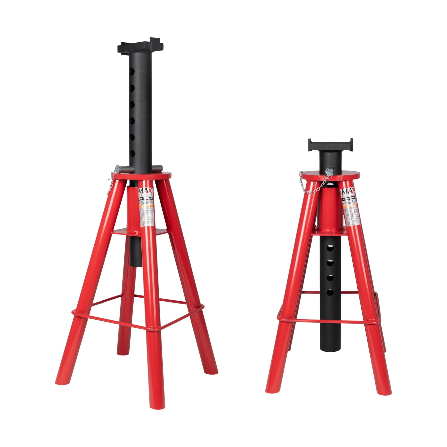 10 Ton (20,000 lbs) Capacity Heavy-Duty Medium Profile Pin Type Adjustable Jack Stand for Trucks & Equipment, 1 Pair