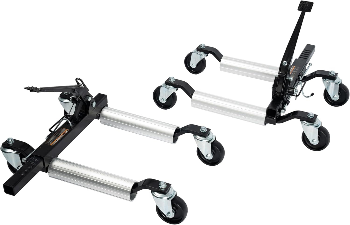1500 lbs Vehicle Dolly Set of 2, Heavy Duty Mechanical Car Jack Dollies with Swivel Casters, Foot Pedal, and Easy Mobility for Auto Tire Repair, Vehicle Moving & Storage