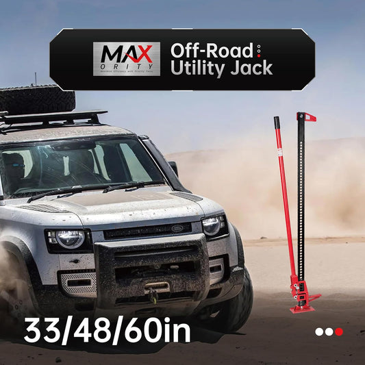 3-Ton (6000 lbs) Capacity 33 in. Cast Iron Ratcheting Off-Road Utility Farm Jack Ideal for Car/Truck/ATV/SUV/Tractor
