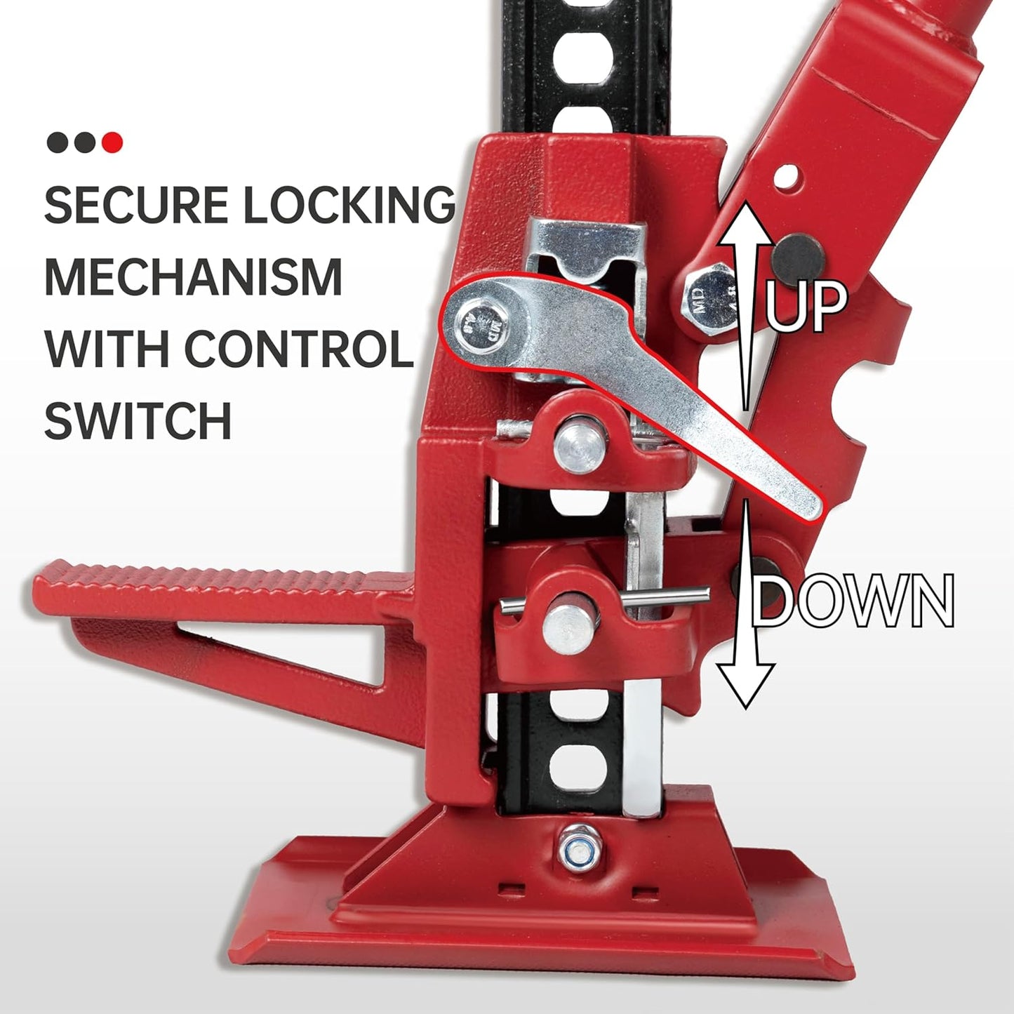 3-Ton (6000 lbs) Capacity 33 in. Cast Iron Ratcheting Off-Road Utility Farm Jack Ideal for Car/Truck/ATV/SUV/Tractor