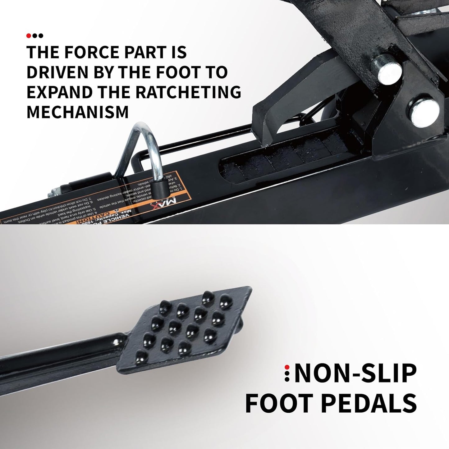 1500 lbs Vehicle Dolly Set of 2, Heavy Duty Mechanical Car Jack Dollies with Swivel Casters, Foot Pedal, and Easy Mobility for Auto Tire Repair, Vehicle Moving & Storage