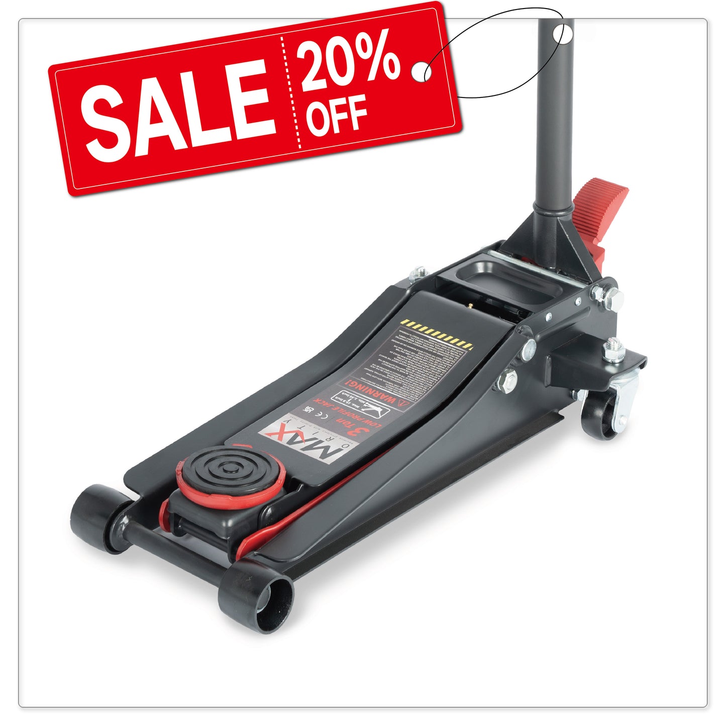 3-Ton (6600lbs) Low Profile Hydraulic Heavy-Duty Steel Floor Jack with Dual Pistons Quick Lift Pump, Home and Workshop Car Maintenance for Various Vehicles