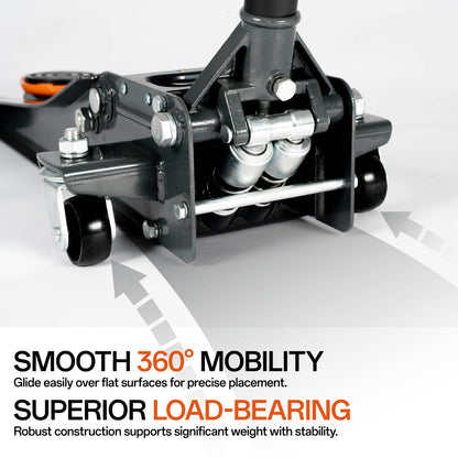 3-Ton (6600lbs) Low Profile Hydraulic Heavy-Duty Steel Floor Jack with Dual Pistons Quick Lift Pump, Home and Workshop Car Maintenance for Various Vehicles