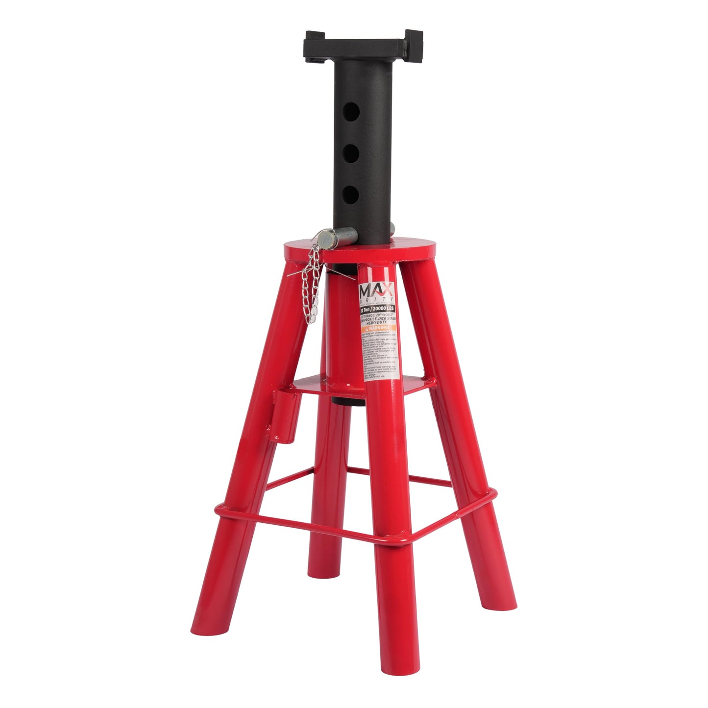 10 Ton (20,000 lbs) Capacity Heavy-Duty High Profile Pin Type Adjustable Jack Stand for Trucks & Equipment, 1 Pair
