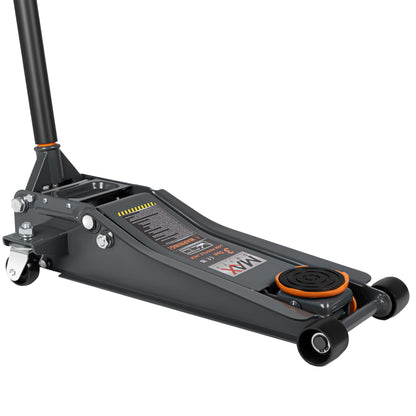 3 Ton (6600 lbs.) Big Wheel Dual Pistons Heavy-Duty Steel Construction Off-Road Jack, Hydraulic Car Jack with Extra Saddle, for Trucks, SUVs, ATVs