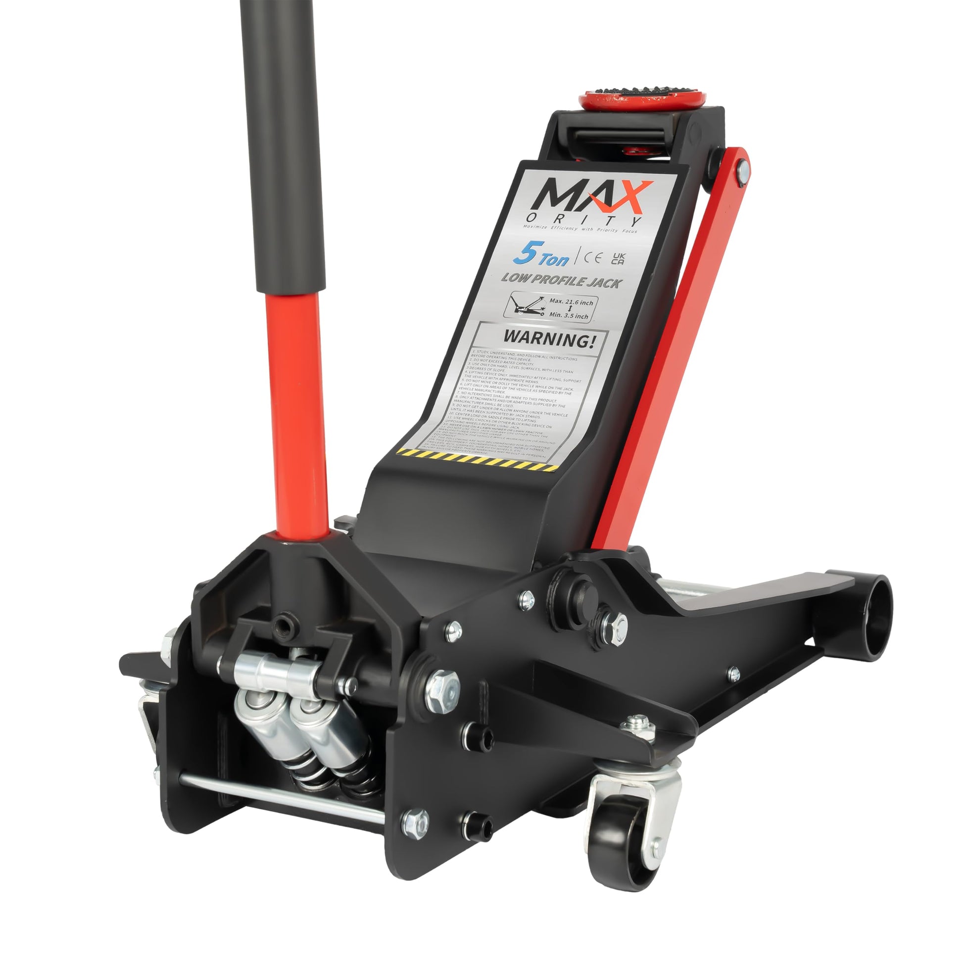 3 Ton (6600 lbs.) Big Wheel Dual Pistons Heavy-Duty Steel Construction Off-Road Jack, Hydraulic Car Jack with Extra Saddle, for Trucks, SUVs, ATVs