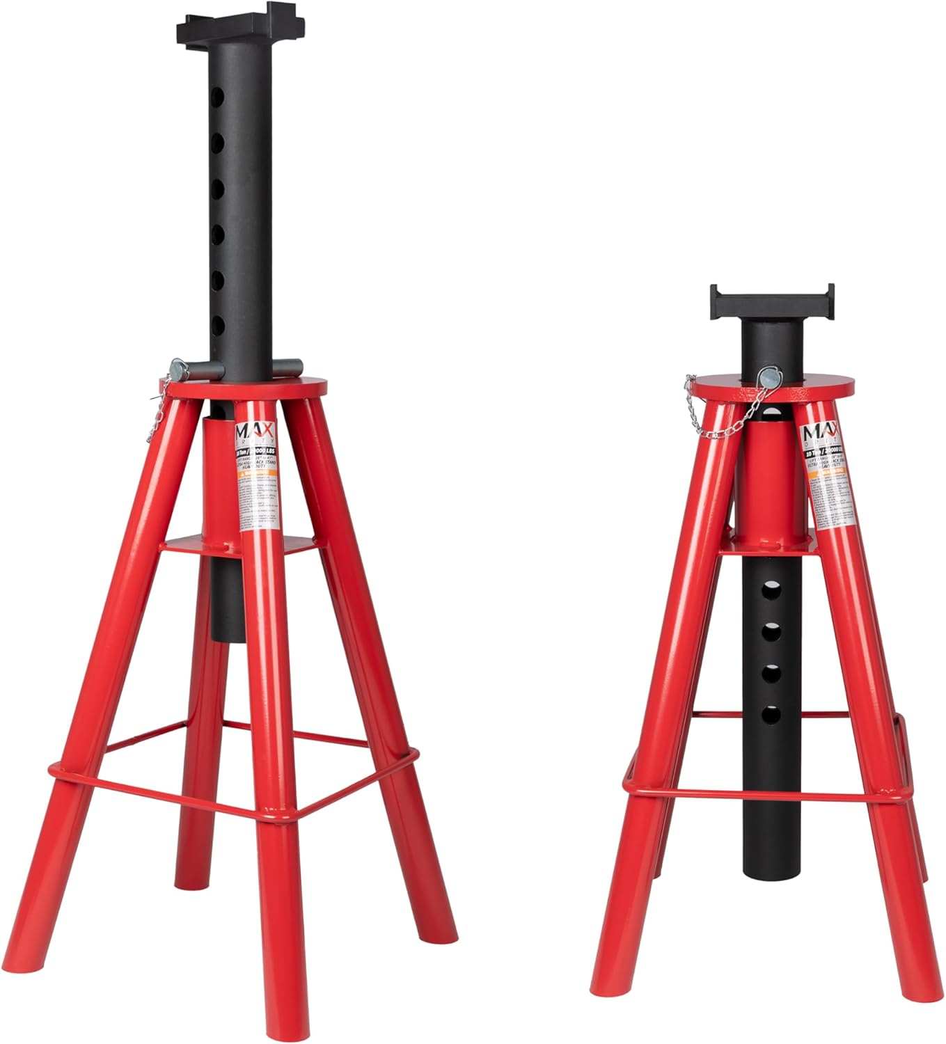 10 Ton (20,000 lbs) Capacity Heavy-Duty High Profile Pin Type Adjustable Jack Stand for Trucks & Equipment, 1 Pair