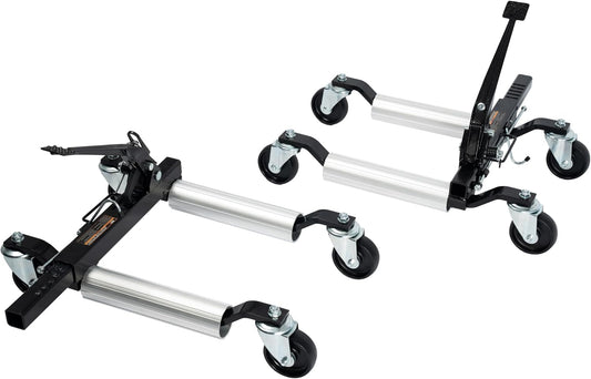 1500 lbs Vehicle Dolly Set of 2, Heavy Duty Mechanical Car Jack Dollies with Swivel Casters, Foot Pedal, and Easy Mobility for Auto Tire Repair, Vehicle Moving & Storage