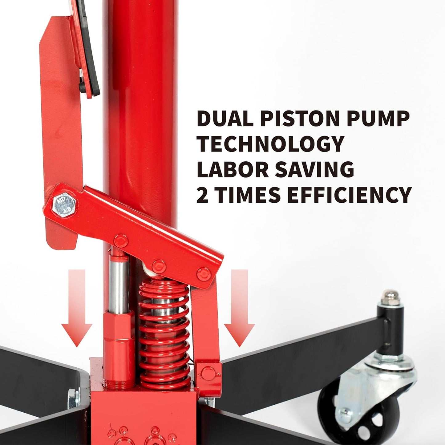 0.75 Ton (1660 lbs) Hydraulic Telescoping Transmission Jack with 360° Swivel Wheels, Foldable Foot Pedal, Adjustable Garage/Shop Lift Hoist for Auto Repair & Vehicle Maintenance