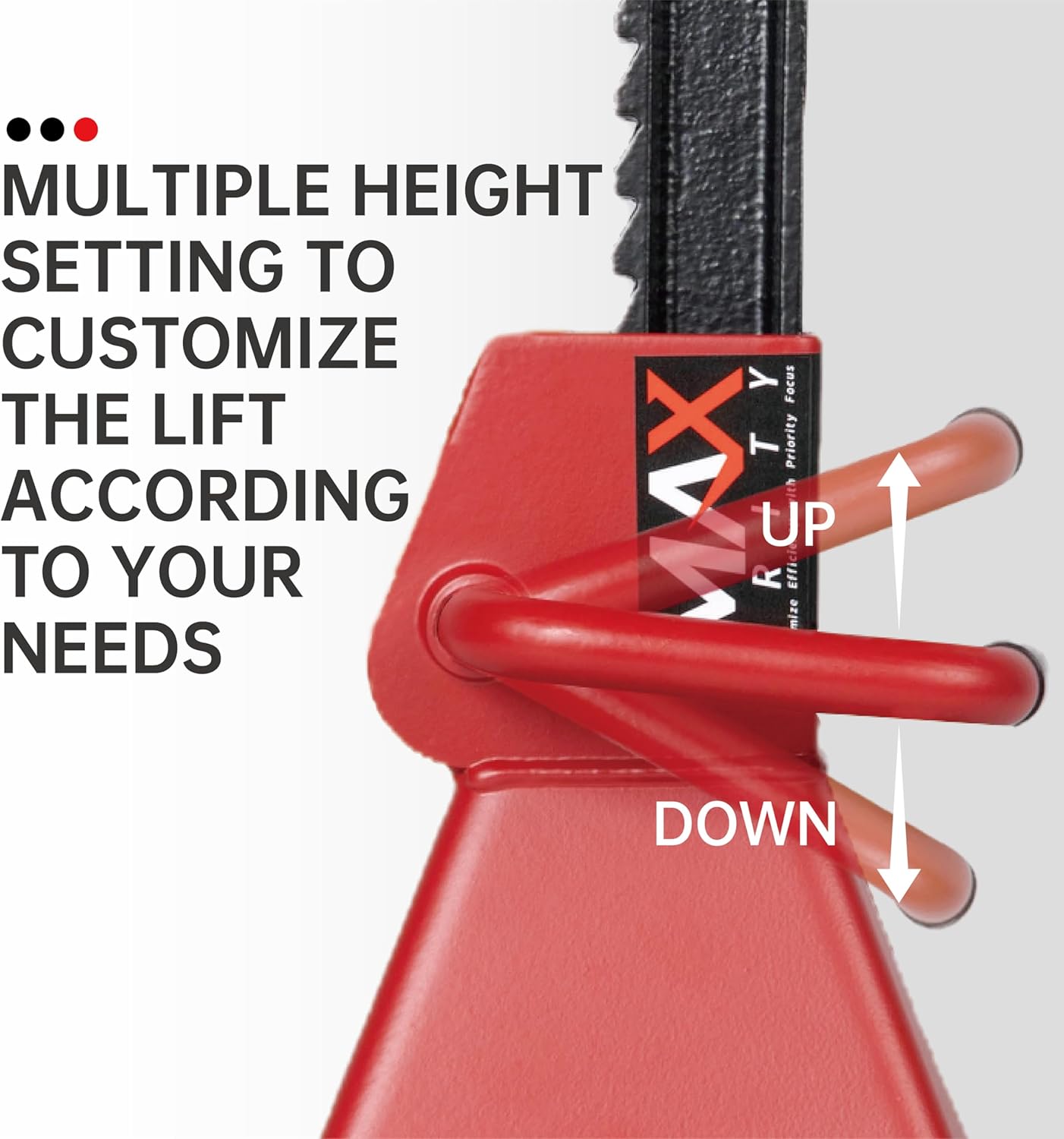 12-Ton (26000 lbs.) Heavy-Duty Adjustable Jack Stands 12’’ X 11’’ Large Base for Truck, SUV, RV, Bus, Tire Changes, Repairs, Automotive Lifting with Handle Lock, Set of 2, Red