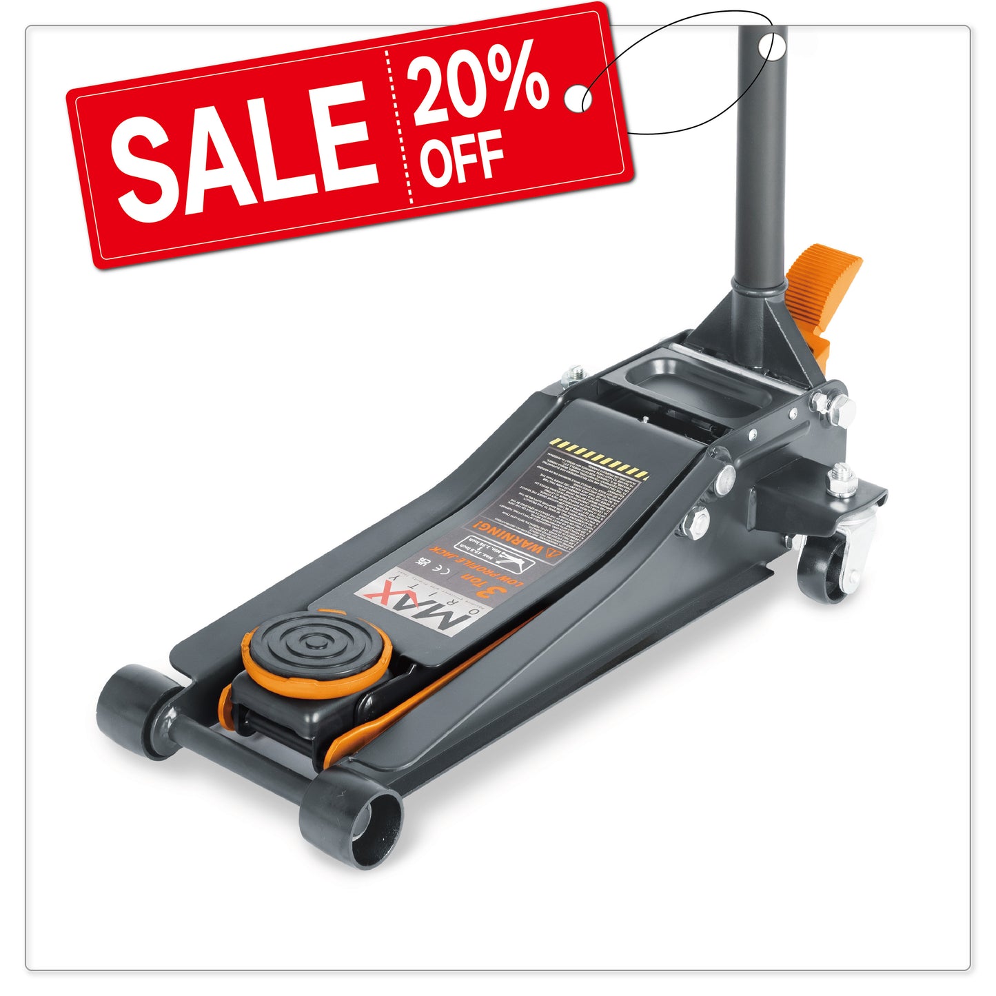 3-Ton (6600lbs) Low Profile Hydraulic Heavy-Duty Steel Floor Jack with Dual Pistons Quick Lift Pump, Home and Workshop Car Maintenance for Various Vehicles